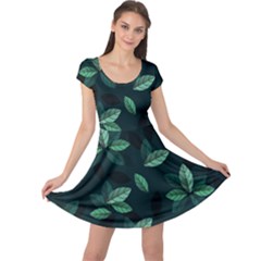 Foliage Cap Sleeve Dress