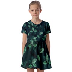 Foliage Kids  Short Sleeve Pinafore Style Dress