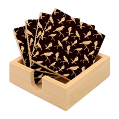 Background With Golden Birds Bamboo Coaster Set by Ndabl3x