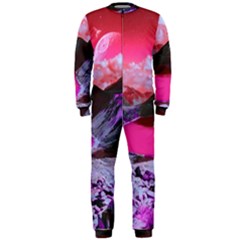 Late Night Feelings Aesthetic Clouds Color Manipulation Landscape Mountain Nature Surrealism Psicode Onepiece Jumpsuit (men) by Cemarart