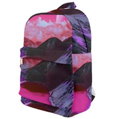 Late Night Feelings Aesthetic Clouds Color Manipulation Landscape Mountain Nature Surrealism Psicode Classic Backpack by Cemarart