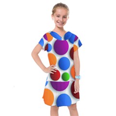 Abstract Dots Colorful Kids  Drop Waist Dress by nateshop