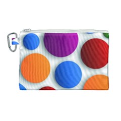 Abstract Dots Colorful Canvas Cosmetic Bag (large) by nateshop
