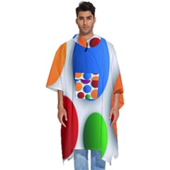 Abstract Dots Colorful Men s Hooded Rain Ponchos by nateshop