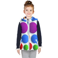 Abstract Dots Colorful Kids  Hooded Puffer Vest by nateshop