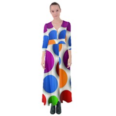 Abstract Dots Colorful Button Up Maxi Dress by nateshop