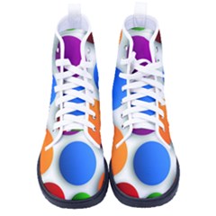 Abstract Dots Colorful Women s High-top Canvas Sneakers