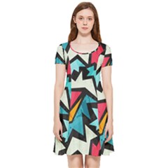 Abstract, Colorful, Colors Inside Out Cap Sleeve Dress by nateshop