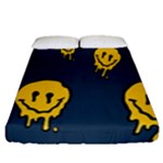 Aesthetic, Blue, Mr, Patterns, Yellow, Tumblr, Hello, Dark Fitted Sheet (Queen Size)