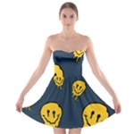 Aesthetic, Blue, Mr, Patterns, Yellow, Tumblr, Hello, Dark Strapless Bra Top Dress