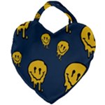 Aesthetic, Blue, Mr, Patterns, Yellow, Tumblr, Hello, Dark Giant Heart Shaped Tote