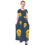 Aesthetic, Blue, Mr, Patterns, Yellow, Tumblr, Hello, Dark Kids  Short Sleeve Maxi Dress