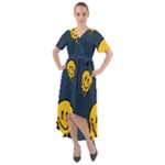 Aesthetic, Blue, Mr, Patterns, Yellow, Tumblr, Hello, Dark Front Wrap High Low Dress