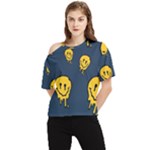 Aesthetic, Blue, Mr, Patterns, Yellow, Tumblr, Hello, Dark One Shoulder Cut Out T-Shirt
