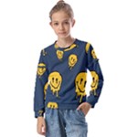 Aesthetic, Blue, Mr, Patterns, Yellow, Tumblr, Hello, Dark Kids  Long Sleeve T-Shirt with Frill 