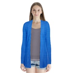 Blue Abstract, Background Pattern, Texture Drape Collar Cardigan by nateshop