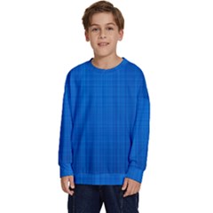 Blue Abstract, Background Pattern, Texture Kids  Crewneck Sweatshirt by nateshop