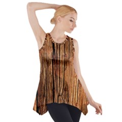 Brown Wooden Texture Side Drop Tank Tunic by nateshop