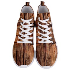 Brown Wooden Texture Men s Lightweight High Top Sneakers by nateshop