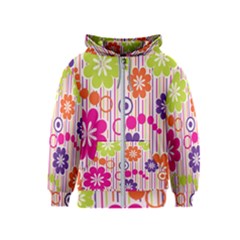 Colorful Flowers Pattern Floral Patterns Kids  Zipper Hoodie by nateshop