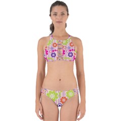 Colorful Flowers Pattern Floral Patterns Perfectly Cut Out Bikini Set by nateshop