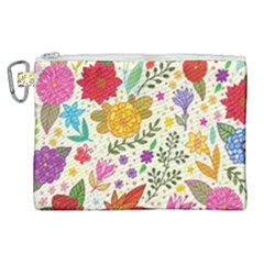 Colorful Flowers Pattern, Abstract Patterns, Floral Patterns Canvas Cosmetic Bag (xl) by nateshop