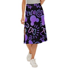 Multicolor Disney , Corazones, Mouse Midi Panel Skirt by nateshop
