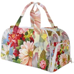 Painted Flowers Texture, Floral Background Burner Gym Duffel Bag by nateshop