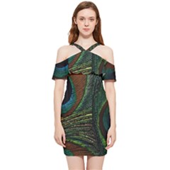 Peacock Feathers, Feathers, Peacock Nice Shoulder Frill Bodycon Summer Dress by nateshop