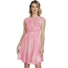Pink Glitter Background Cap Sleeve High Waist Dress by nateshop