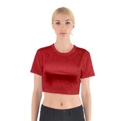 Red Chinese Background Chinese Patterns, Chinese Cotton Crop Top by nateshop