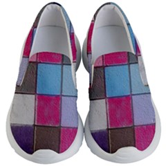 Tile, Colorful, Squares, Texture Kids Lightweight Slip Ons by nateshop
