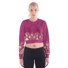 Vintage Pink Texture, Floral Design, Floral Texture Patterns, Cropped Sweatshirt by nateshop