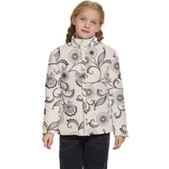 Violet Vintage Background, Floral Ornaments, Floral Patterns Kids  Puffer Bubble Jacket Coat by nateshop