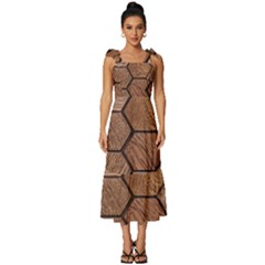 Wooden Triangles Texture, Wooden ,texture, Wooden Tie-strap Tiered Midi Chiffon Dress by nateshop