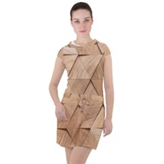 Wooden Triangles Texture, Wooden Wooden Drawstring Hooded Dress by nateshop