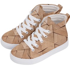 Wooden Triangles Texture, Wooden Wooden Kids  Hi-top Skate Sneakers by nateshop