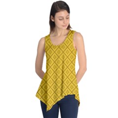 Yellow Floral Pattern Vintage Pattern, Yellow Background, Sleeveless Tunic by nateshop