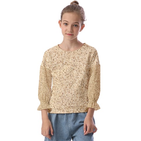 Yellow Sand Texture Kids  Cuff Sleeve Top by nateshop