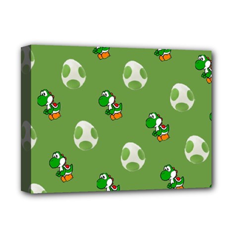 Yoshi Print, Super, Huevo, Game, Green, Egg, Mario Deluxe Canvas 16  X 12  (stretched)  by nateshop