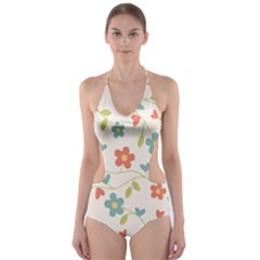 Abstract-1 Cut-out One Piece Swimsuit by nateshop