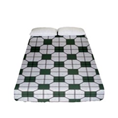 Retro Traditional Vintage Geometric Flooring Green Fitted Sheet (full/ Double Size) by DimSum