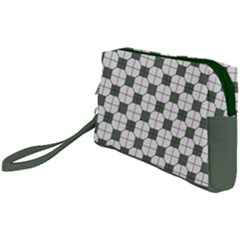 Retro Traditional Vintage Geometric Flooring Green Wristlet Pouch Bag (small)