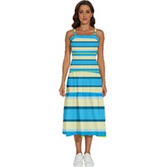 Stripes-3 Sleeveless Shoulder Straps Boho Dress by nateshop