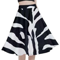 Zebra-black White A-line Full Circle Midi Skirt With Pocket by nateshop