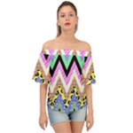 Zigzag-1 Off Shoulder Short Sleeve Top