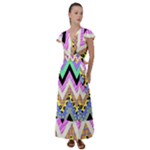 Zigzag-1 Flutter Sleeve Maxi Dress