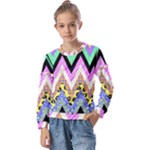 Zigzag-1 Kids  Long Sleeve T-Shirt with Frill 