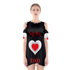 Mom And Dad, Father, Feeling, I Love You, Love Shoulder Cutout One Piece Dress by nateshop