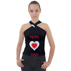 Mom And Dad, Father, Feeling, I Love You, Love Cross Neck Velour Top by nateshop